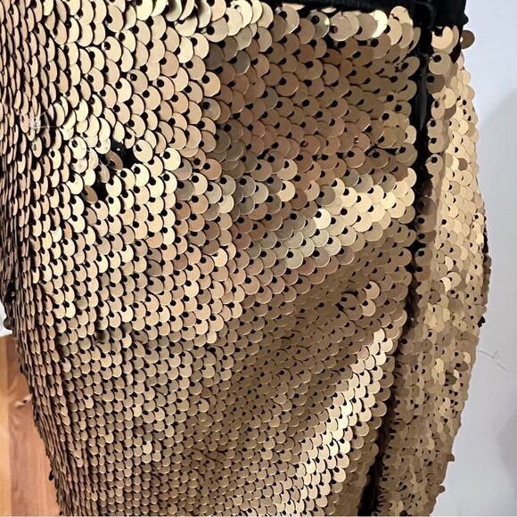 ‎Romeo & Juliet Couture Gold Sequin Skirt - M - Picture 6 of 12